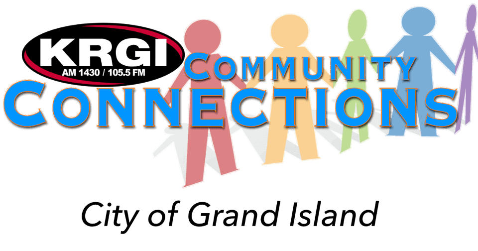 KRGI-AM logo with the words Community Connection City of Grand Island below.