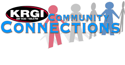 KRGI-AM logo with the words Community Connection
