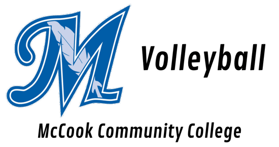 McCook Community College Logo on the left with the words McCook community college Volleyball on the right.