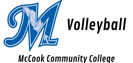 McCook Community College Logo on the left with the words McCook community college Volleyball on the right.